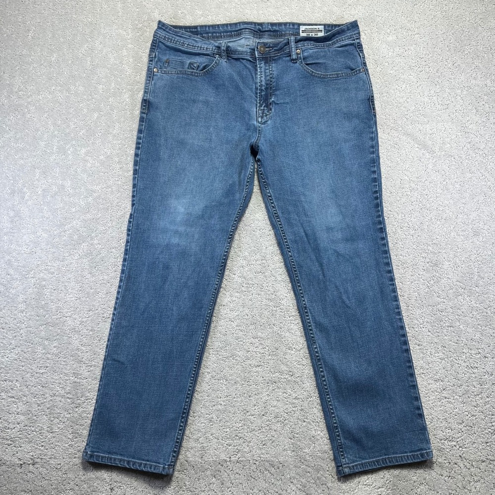Buffalo David Bitton Jeans Mens 38x30 Jackson-X‎ Straight Stretch Blue Denim